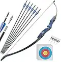 D&Q 52''Takedown Bow and Arrow 30 Lbs Archery Bow and Arrow for Adults Beginners recurve Bows Archery Set Hunting Targeting Practice - Right Hand