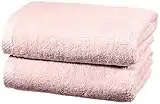 Amazon Basics lot de 2 serviettes de mains à séchage rapide - Rose poudré, 50 x 90 cm