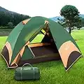 Pystuvo 4 Person Camping Tent,Waterproof Family Tent with Removable Rain Fly,Easy Set Up Dome Tent,Outdoor Tent for Camping, Mountaineering,Backpacking & Hiking,Green