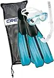 Cressi Rondinella Bag Set Set Pinne, Maschera e Snorkel, Unisex – Adulto, Acquamarina, 43/44