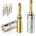 deleyCON 8x Bananenstecker als Set Vergoldet Schraubbar für Lautsprecherkabel 0,75mm - 4mm & z.B. HiFi Receiver