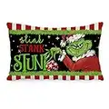 AACORS Christmas Throw Lumbar Pillow Cover 12X20 Stink Stank Stunk Farmhouse Decorative Green Cushion Case Winter Decoration for Sofa Couch