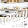 Wobsion Lámpara LED para debajo de los muebles, tira LED blanca de 3 m, iluminación para armarios de cocina, barra de luz clara con mando a distancia inalámbrico, banda LED de 6000 K, 1500 lm