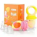 NatureBond Baby Food Feeder/Fruit Feeder Pacifier (2 Pack) - Infant Teething Toy Teether | Includes Additional Silicone Sacs