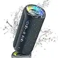 Ortizan Bluetooth Speaker, Portable Bluetooth Speaker, 40W Speakers Bluetooth Wireless with Led Light, 360° Strong Bass Stereo, IPX7 Waterproof Bluetooth Speaker, 30H Playtime, Dual Pairing for Home