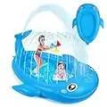 Splash Pad,Kiddie Pool,Sprinkler for Kids,Inflatable Swimming Pool for Toddler Child,Outdoor Water Toys for 1 2 3 4 5 Years Old (Whale)