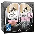 Sheba Perfect Portions pour chat adulte – Nourriture humide pour chats - Barquettes terrine de luxe pour chat au saumon (MSC) – Barquettes fraîcheur 48 x 37,5g