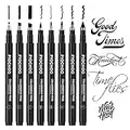 Piochoo Calligraphy Pens,8 Size Calligraphy Pens for Writing,Brush Pens Calligraphy Set for Beginners, Hand Lettering Pens