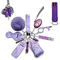 Auxu Keychain Set for Women and Girls 11 Pcs Cute Keychains For Women Including Personal Alarm, Pom Pom, Credit Card Puller