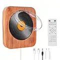 Lettore CD Portatile, lettore CD Bluetooth con doppio altoparlante stereo hi fi, lettore cd verticale con supporto verticale, cavo audio per porta AUX da 3,55 mm, telecomando (venatura del legno)