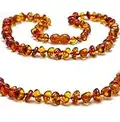 Baltic Amber Necklaces Handmade Beaded Necklace Genuine Stone Cognac Beads Gift Set for Girl Boy Men Mum Womens Necklace