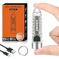 Victop Mini Led Flashlight Keyring Torch USB Rechargeable Portable Keychain Flashlights IPX6 Waterproof 400 Lumens EDC Flashlights with 12 Modes for Camping, Hiking, Backpacking and Daily Using