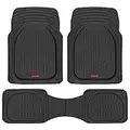 Motor Trend MT-OF-923-BK Black FlexTough Contour Liners-Deep Dish Heavy Duty Rubber Floor Mats for Car SUV Truck/Van