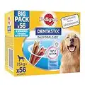 PEDIGREE DENTASTIX Sticks Dentaires pour Grand Chien +25kg - 56 Bâtonnets à Mâcher (Lot de 8 Sachets de 7 Friandises) - Hygiène Bucco-dentaire, Scientifiquement Prouvé, Nettoyage Dents au Quotidien