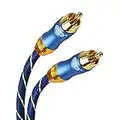 Cable de Audio RCA para Subwoofer Cable Coaxial Digital con Conector RCA Macho a RCA Macho Subwoofer Receptor AV Amplificador Cine de Casa (1M, Coaxial Digital con Conector RCA, Azul)