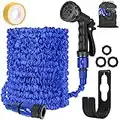 Expandable Hose Pipe Flexible Hose Pipe Expandable Garden Hose with 10 Function Spray Gun 3/4", 1/2" Fittings 25ft