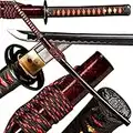 IUWEN UWEN High Carbon Steel Handmade Sword,1095 High Carbon Steel, Katana Sword Japanese Full Tang 1095Carbon Steel,Hand Forged，Free Brocade Box and Sword Bag