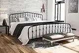 Novogratz Bushwick Metal Bed, Modern Design, King Size - Black