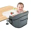 Hook On High Chair: Baby High Chair with Removable Dining Tray, Portable High Chair for Travel, Foldable Fast Table Chair with Storage Bag, Baby Feeding Seat Clip On High Chair for Home Travel (Grey)