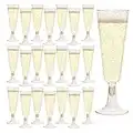 Tootesa 30 Stück Champagner Gläser,150ml Gold glitter Sektgläser Sektkelch Sektflöten Plastik Champagnergläser Mimosa Gläser Stielgläser für Sektempfang Party Picknick Weinbecher Geburtstag Hochzeit