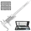 LOUISWARE Digital Caliper, Electronic Stainless Steel Vernier Caliper 150mm/0-6 Inch Measuring Tool with Extra-Large LCD Screen- Inch/Millimeter Conversion