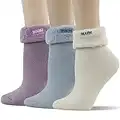 SUTTOS Chaussettes thermiques chaudes pour femme Épais Isolation thermique Chaussettes chaudes d'hiver pour le froid 1/3/5 paires - multicolore - taille unique