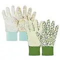 Ainiv Gants de Jardinage Femme, 2 Paires Gants de Travail de Jardin pour Femmes, Gants de Jardin Antidérapants pour La Cour, Légers et Respirants Confortables pour Le Jardinage Extérieur Polyvalent