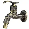 Jooheli Grifo Antiguo, Antiguo Faucet Latón 1/2, Grifo Exterior Jardin Decorativo, Grifo de Pared para Lavabo, Grifo Tallado en Forma de Dragón, Genérico Antiguo Faucet para Cocina Baño Jardín