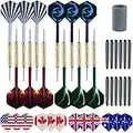 Steel Tips Darts Set,18g Professional Darts Tip Set, Non-Slip Steel Barrels with Metal Dart shafts or Premium PVC Dart Poles, Darts Metal Tip Set and Dart Flights fit Adults and Children (Style A)