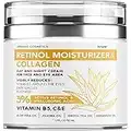 Lifting Retinol Cream for Face - Anti-Aging Support with Collagen - Firming Day and Night Cream that Helps Reduce Wrinkles, Fine Lines, Dry Skin - Hyaluronic Acid Facial Moisturizer - Made in the USA