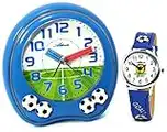 Atlanta Réveil pour Enfant + Montre Bracelet pour garçon Bleu Football - 1719-5 KAU