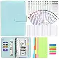 Budget Planner Budget Binder A6 - Cash Stuffing, 43-in-1 PU Leather Budget Planner, Buget Planner Money Organiser Book, Budget Planner with 24 Budget Sheets, 12 Binder Pockets, Money Organiser, Blue