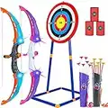 INNOCHEER Kids Bow and Arrow Set with Stand Target, Light Up Archery Toy Kit with 2 Bows, 12 Arrows, 2 Quivers, 3 Foam Targets and 1 Stand Target for Kids Christmas Birthday Indoor Outdoor Play 6-12