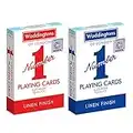 Waddingtons Number 1 Playing Card Game, Play with One of Red or Blue Deck of Cards, Great Travel Companion, Gifts and Toys for Boys, Girls and Adults