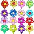 20pcs Assorted Flower Balloons Foil 18 inch Four-leaf Clover Balloons Five Petal Flowers for Wedding Baby Shower Happy Birthday Party Colorful Decorations