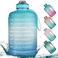 Reeho 3.8 L Motivational Water Bottle with Straw & Time Marker, Gallon Sports Water Jug with Flip Lid, Large Drinking Bottles for Fitness, Outdoor, Camping, Yoga