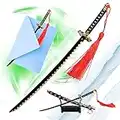 One Piece - Zoro Shusui Samurai Katana Spada Tagliacarte Versione con Fodero e Supporto in Acciaio Inossidabile Katana in Miniatura Regalo Anime per Fan e Collezionisti