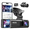 REDTIGER Dash Cam Front Rear, 4K/2.5K Full HD Dash Camera for Cars, Free 32GB SD Card, Built-in Wi-Fi GPS, 3.18” IPS Screen, Night Vision, 170°Wide Angle, WDR, 24H Parking Mode