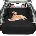 F-color SUV Cargo Liner for Dogs, Large Water Resistant Pet Cargo Cover with Side Flap Protector Dog Seat Cover Mat for SUVs Sedans Vans with Bumper Flap, Non-Slip, Universal Fit, Black