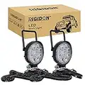 RIGIDON 2 Pcs Faro da ricerca Led, Luce da Lavoro con Base Magnetica, Luce da Ricerca, per Auto Fuoristrada, Camion SUV 4x4 Barca, 4 Pollici 27 W DC 12 V 24V Spotlights Fari di Profondità, 6000K