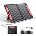 ELECAENTA 75W Solar Panel ETFE Solar Charger Portable Foldable 3-Port PD 45W USB-C QC3.0 DC for Generator Power Station Smartphones Laptop Outdoor Power Backup Camping Hiking