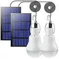 Beinhome Ampoules Solaires LED Lampe Extérieur Lot de 2,Solaires Camping Lampe,Lampe Suspendue Solaires avec Panneau Solaire 3W,éclairage Solaire pour Extérieur,Camping,Randonnée,Coop,abri de Jardin