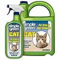 Simple Green Cat Stain & Odor Remover - Enzyme Cleaner for Cat Urine, Feces, Blood, Vomit (32 oz Sprayer & 1 Gallon Refill)