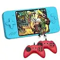 Retro Handheld Game Console Gifts for Kids and Adults, Built in 600 Classic FC Video Games, 3.5-Inch 5000mAh Rechargeable Portable Mini Game Player with 2 Gamepads, Support TV Out & Two Players（Blue）