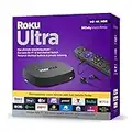 Roku Ultra | The Ultimate Roku Streaming Device 4K/HDR/Dolby Vision/Atmos, Rechargeable Roku Voice Remote Pro, Ethernet Port, Hands-Free Controls, Lost Remote Finder, Free & Live TV