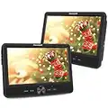 FANGOR Double Ecran Lecteur DVD Voiture pour Enfant 10,1 ‘’ (1 Lecteur DVD et 1 Moniteur) Batterie Rechargeable Intégrée de 5 Heures, Prise en Charge USB/SD/AV in/Out