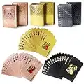 3 Decks Waterproof Playing Cards Plastic Deck of Playing Poker Cards Cool Black Rose Gold Playing Cards Themed Standard Playing Cards Waterproof Poker Cards Game Luxury Unique Playing Cards for Adults