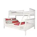 Triple Sleeper Wooden Bunk Bed Large Childrens Double and single Bunk Bed (Double and Single Bunk White)