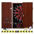 Viper by GLD Products Neptune Electronic Dartboard Cabinet Combo Pro Size Over 55 Games Large Auto-Scoring LCD Cricket Display Extended Dart Catch Area 16 Player Multiplayer with Soft Tip Darts and Power Adapter , 21.5" L x 26.5" W x 3.5" H