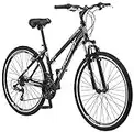 Schwinn GTX 1.0 Comfort Adult Hybrid Bike for Men and Women, Dual Sport Bicycle, 700c Wheels, 17.5-Inch Step-Through Aluminum Frame, 21-Speed Twist Shifters, Alloy Linear Pull Brake, Black